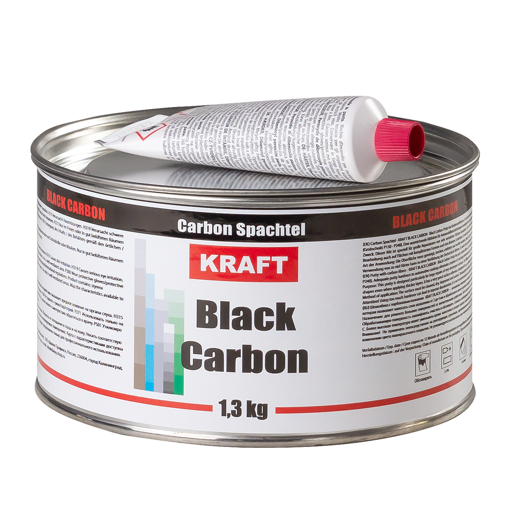Шпаклевка с карбоновым волокном (углеволокном) KRAFT BLACK CARBON