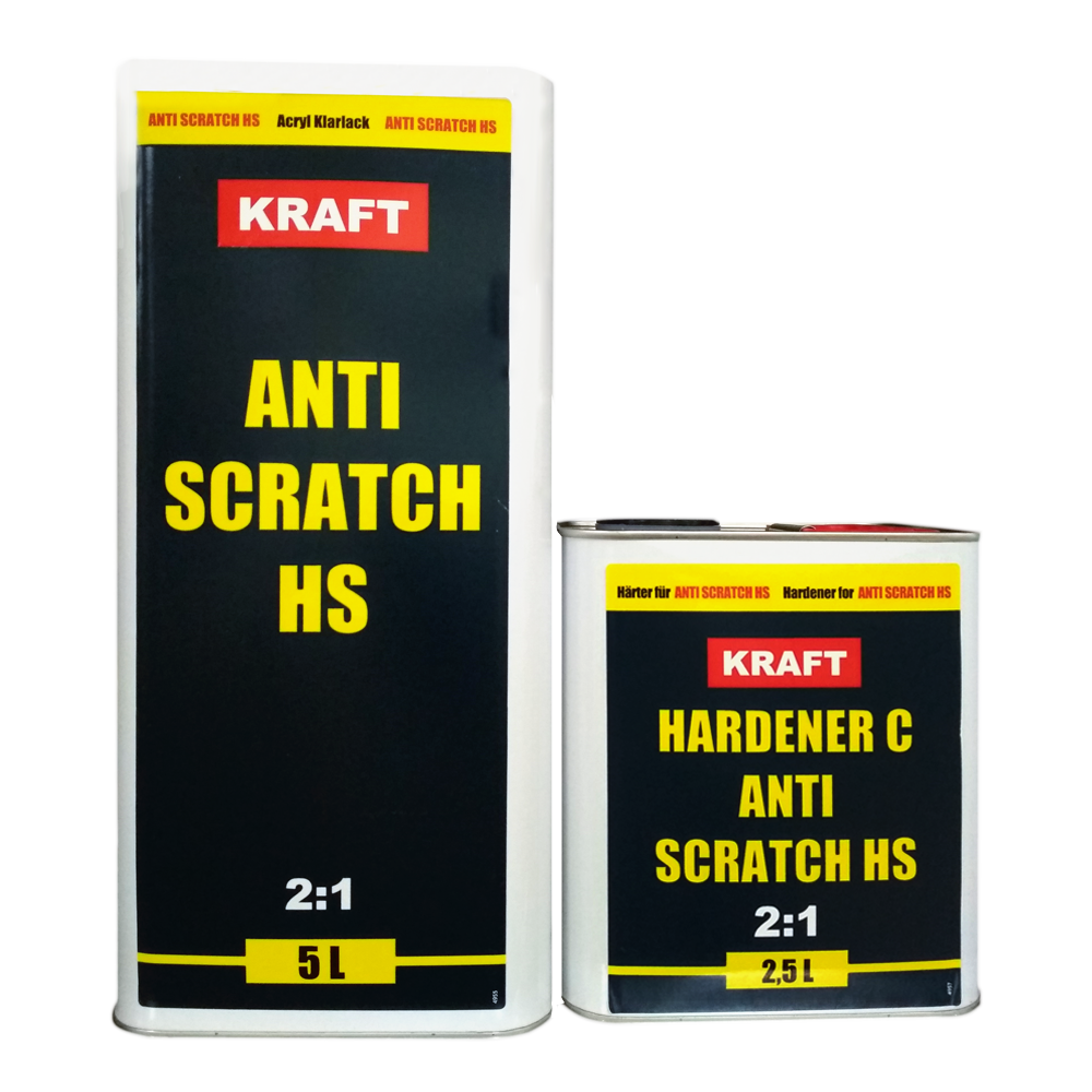 Лак акриловый KRAFT ANTI SCRATCH HS
с отвердителем
KRAFT HARDENER C ANTI SCRATCH HS